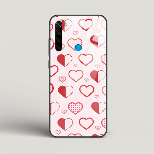 Abstract Heart Pattern - Redmi Note 8 Glass Gripper Case