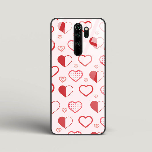 Abstract Heart Pattern - Redmi Note 8 Pro Glass Gripper Case