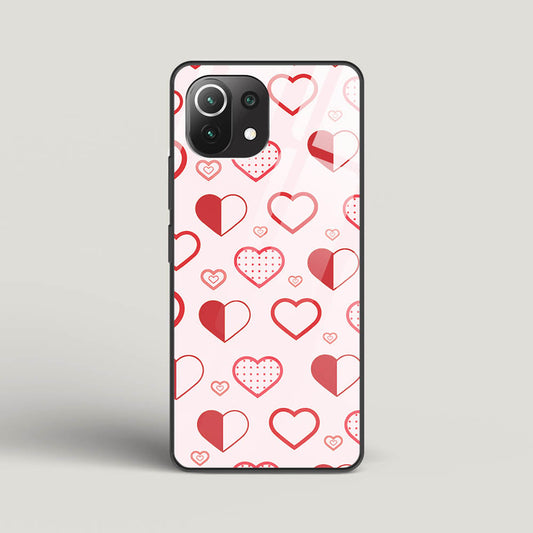 Abstract Heart Pattern - Xiaomi 11 Glass Gripper Case