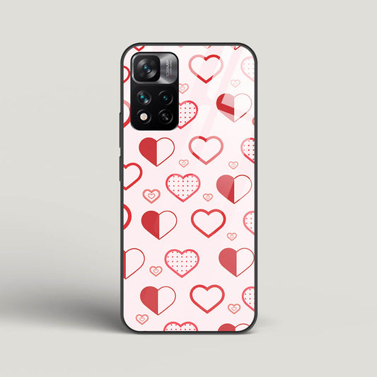 Abstract Heart Pattern - Xiaomi 11I Hypercharge Glass Gripper Case