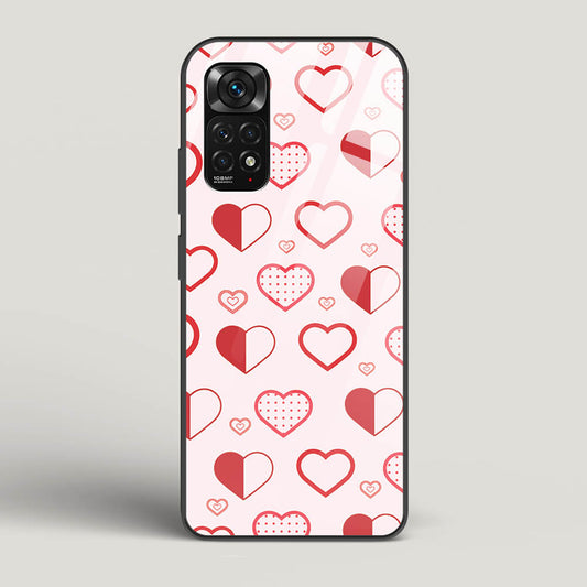 Abstract Heart Pattern - Redmi Note 11S Glass Gripper Case