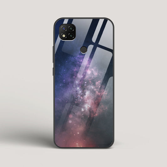 Black And Blue Nebula - Redmi 9 Glass Case