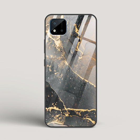 Black Gold Marble - Realme C20 Glass Case