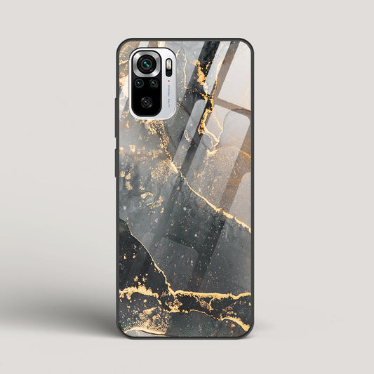 Black Gold Marble - Redmi Note 10 Glass Case