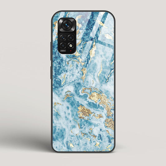 Blue & Gold Marble - Redmi Note 11S Glass Case