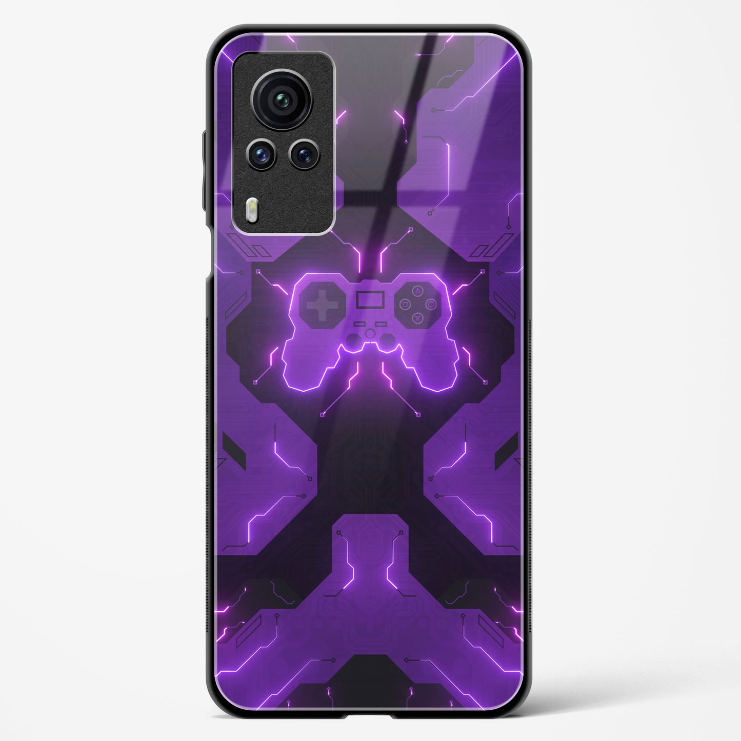 Violet Vortex - Vivo X60 Pro Glass Gripper Case