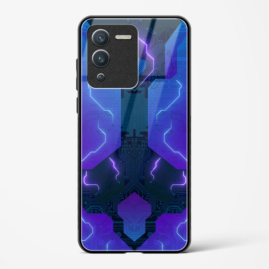 Electric Blueburst - Vivo V25 Pro Glass Gripper Case