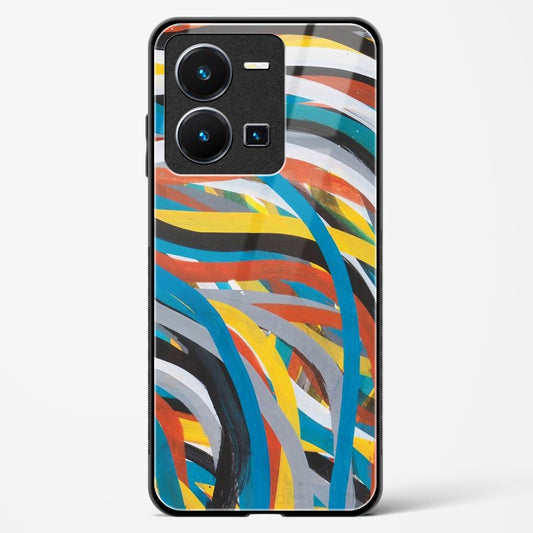 colorful stroke pattern - Vivo Y35 Glass Gripper Case