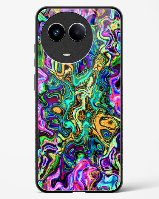 Rainbow Flames Pattern - Realme 11 5G Glass Gripper Case