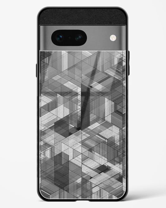 Black and White Glitch - Google Pixel 7A Glass Gripper Case