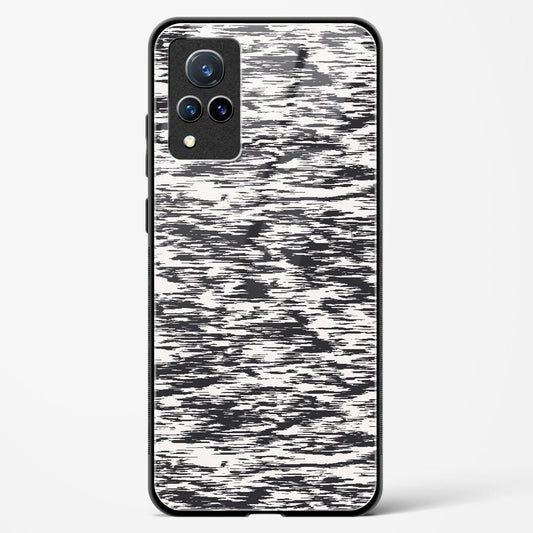 Black and White Glitch - Vivo V21 Glass Gripper Case