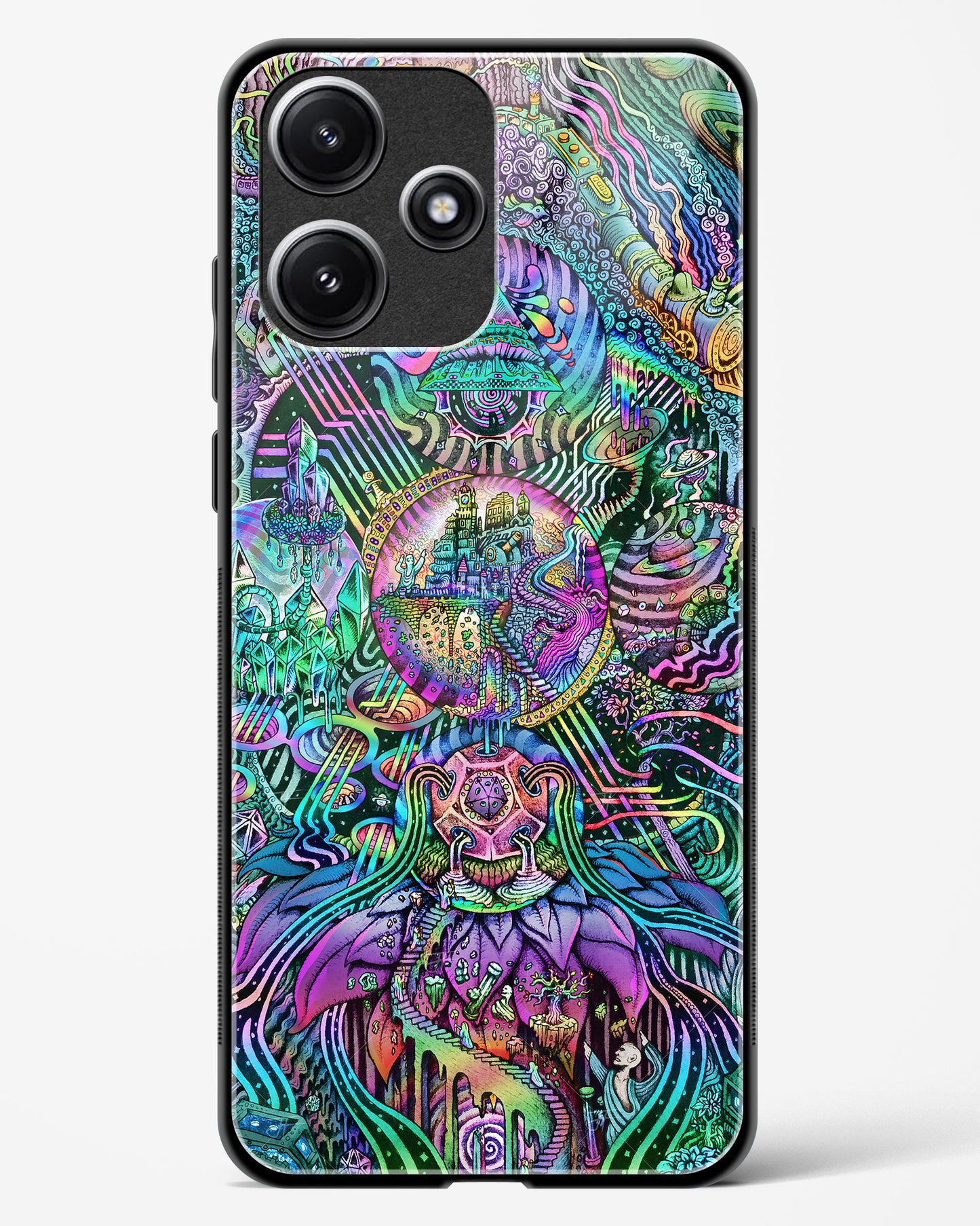 Trippy Galaxy - Redmi 12 5G Glass Gripper Case