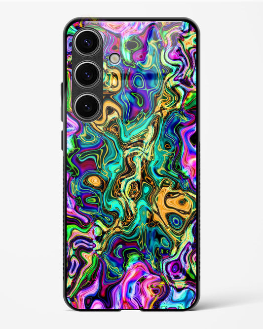 Rainbow Flames Pattern - Samsung Galaxy S24 Glass Gripper Case