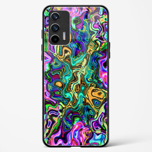 rainbow flames pattern - Realme GT 5G Glass Gripper Case