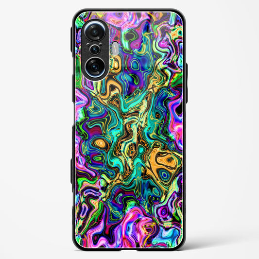 rainbow flames pattern - POCO F3 GT Glass Gripper Case