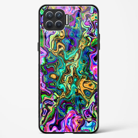 rainbow flames pattern - Oppo Reno 4F Glass Gripper Case