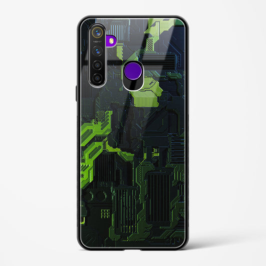 Shadowed Jade - Realme 5 Pro Glass Gripper Case