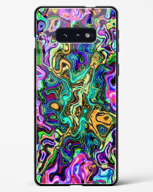 Rainbow Flames Pattern - Samsung Galaxy S10e Glass Gripper Case