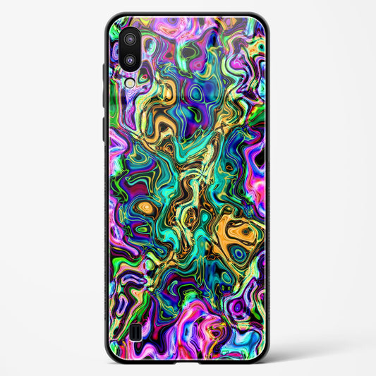 Rainbow Flames Pattern - Samsung Galaxy M10 Glass Gripper Case