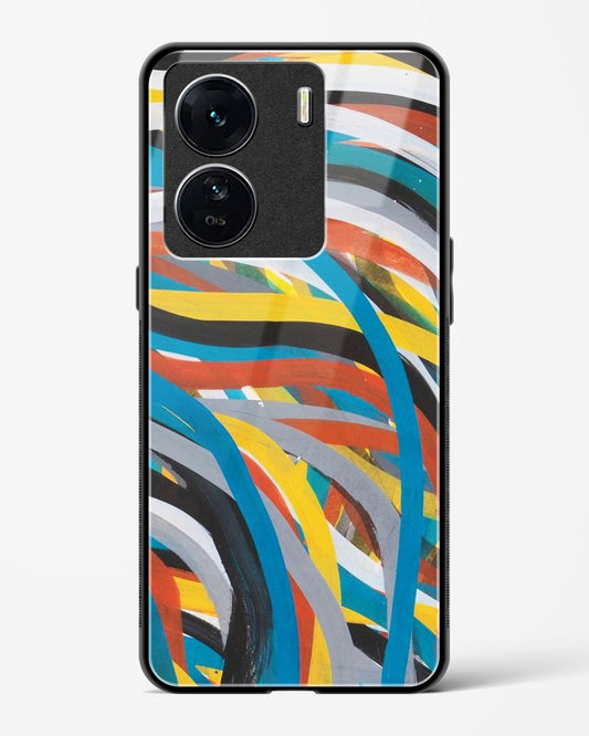 colorful stroke pattern - Vivo iQOO Z7s Glass Gripper Case