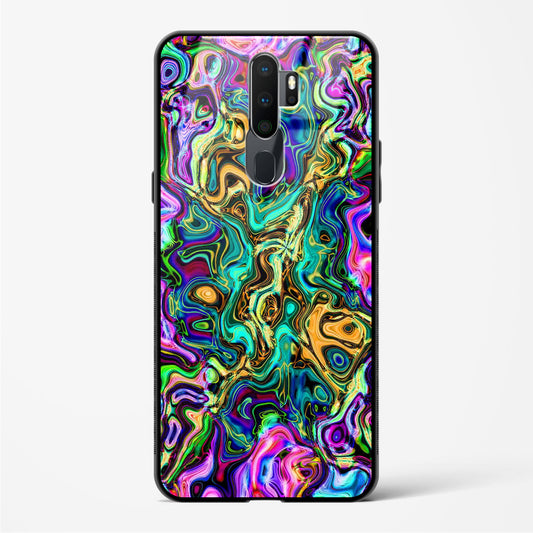 rainbow flames pattern - Oppo A5 2020 Glass Gripper Case