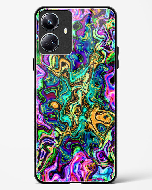 Rainbow Flames Pattern - Realme 10 Pro Plus 5G Glass Gripper Case