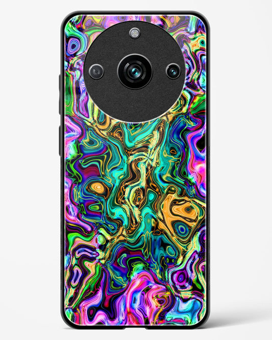 Rainbow Flames Pattern - Realme 11 Pro 5G Glass Gripper Case