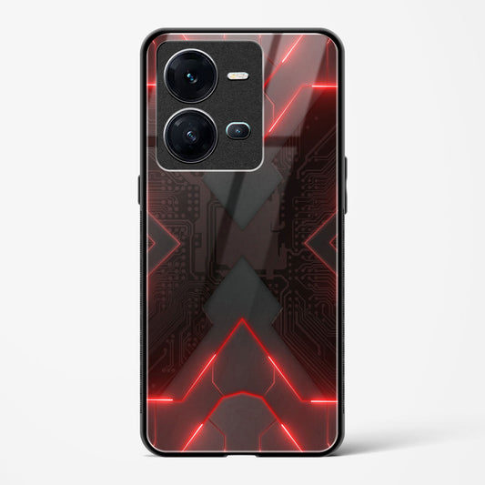 Red Horizon - Vivo V25 Glass Gripper Case