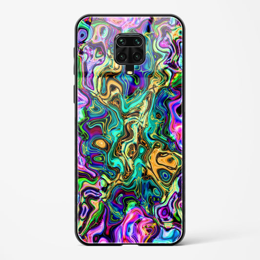 rainbow flames pattern - Redmi Note 9 Pro Max Glass Gripper Case