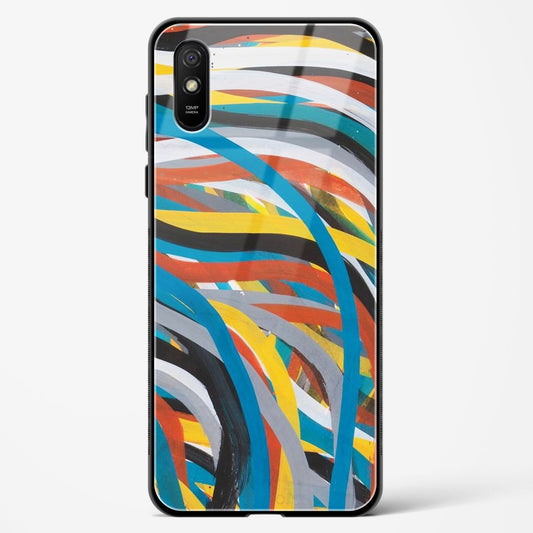 colorful stroke pattern - Redmi 9A Glass Gripper Case