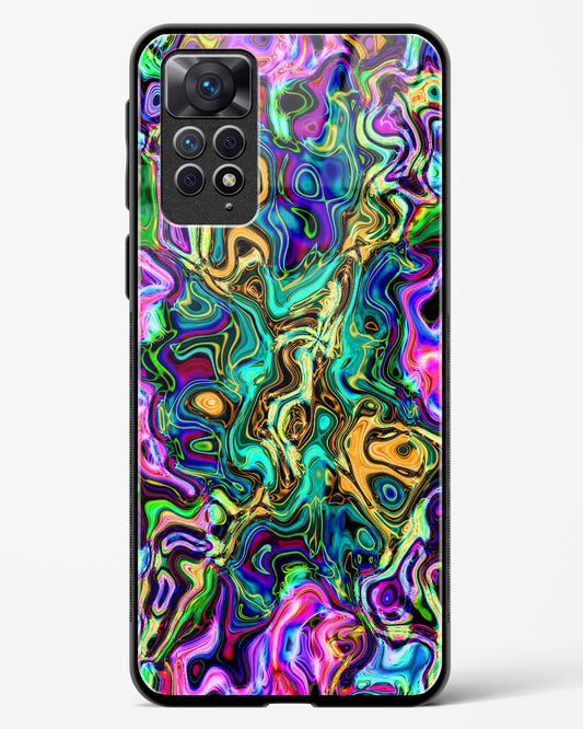 Rainbow Flames Pattern - Redmi Note 11 Glass Gripper Case