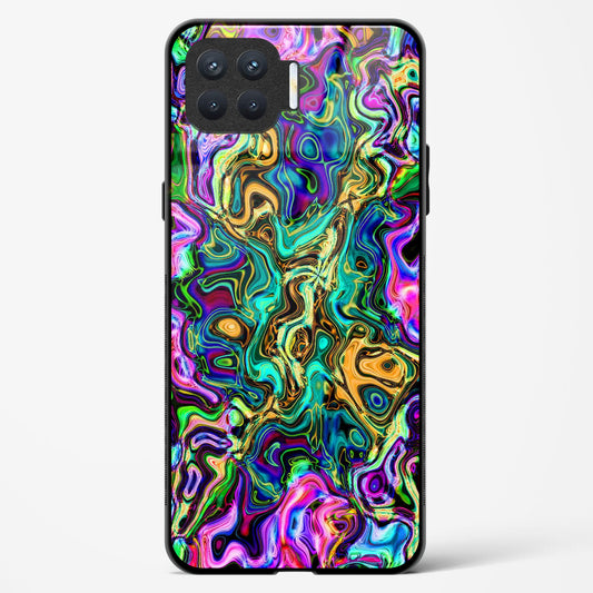 rainbow flames pattern - Oppo A73 Glass Gripper Case