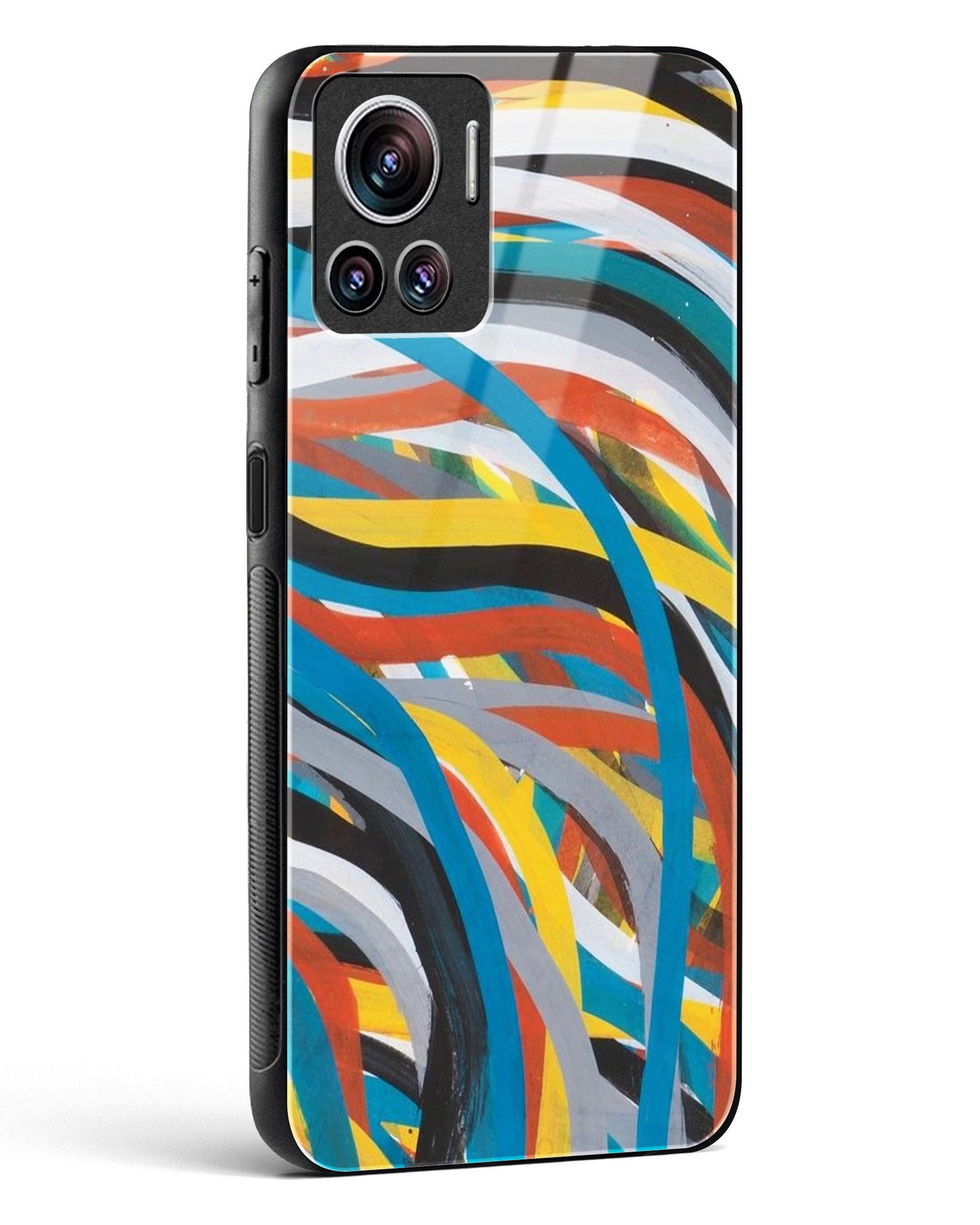 colorful stroke pattern - Motorola Edge 30 Ultra Glass Gripper Case