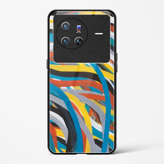 colorful stroke pattern - Vivo X80 5G Glass Gripper Case