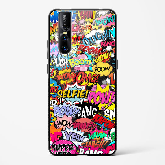 comic madness - Vivo V15 Pro Glass Gripper Case