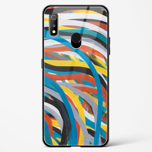 colorful stroke pattern - Realme 3 Pro Glass Gripper Case