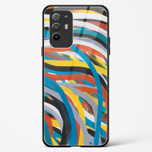 colorful stroke pattern - Oppo F19 Pro Plus Glass Gripper Case