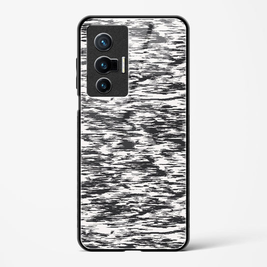 Black and White Glitch - Vivo X70 Glass Gripper Case