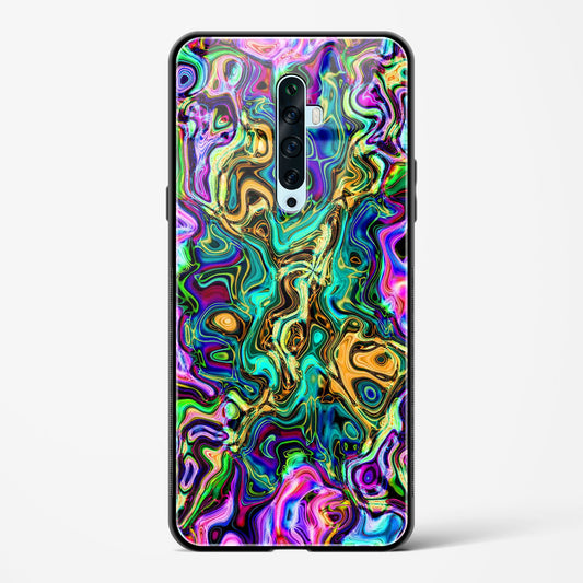 rainbow flames pattern - Oppo Reno 2Z Glass Gripper Case