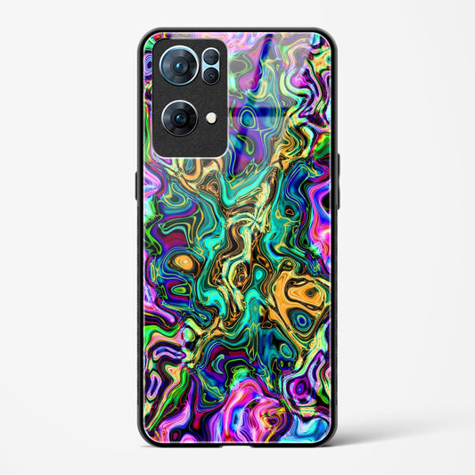 rainbow flames pattern - Oppo Reno 7 Pro 5G Glass Gripper Case