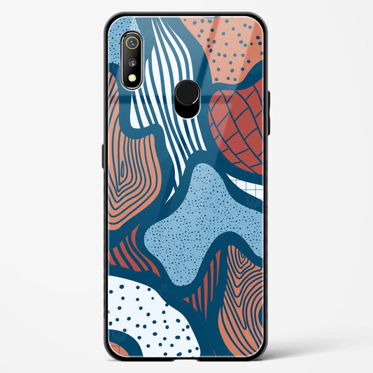 Doodle Waves - Realme 3 Pro Glass Gripper Case