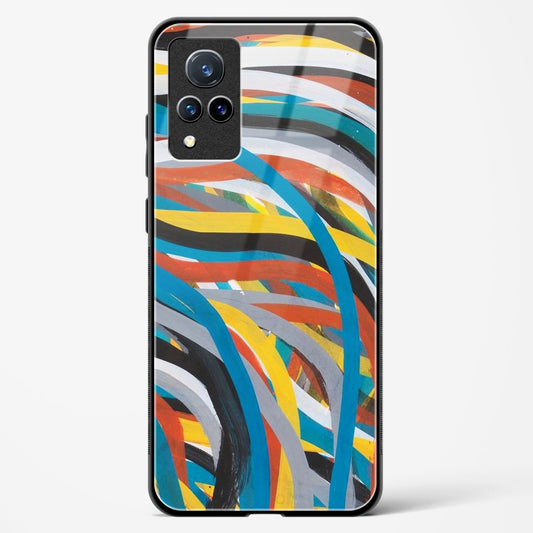 colorful stroke pattern - Vivo V21 Glass Gripper Case