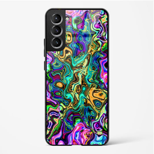 Rainbow Flames Pattern - Samsung Galaxy S22 Glass Gripper Case