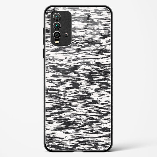 Black and White Glitch - Redmi 9 Prime Glass Gripper Case