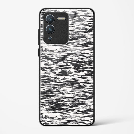 Black and White Glitch - Vivo V25 Pro Glass Gripper Case