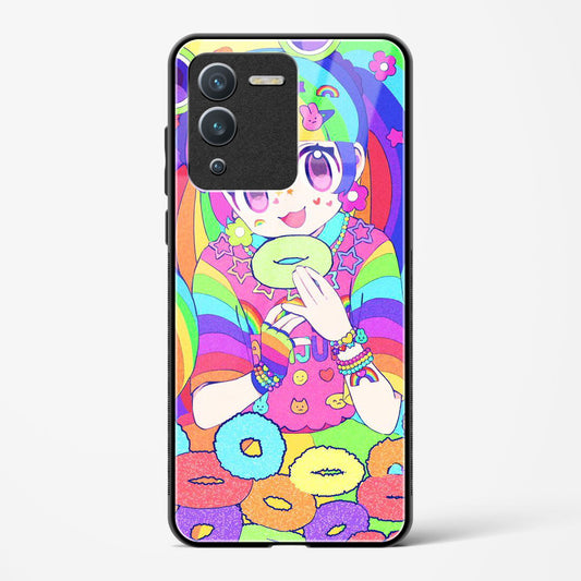 Kawaii Girl Art - Vivo V25 Pro Glass Gripper Case