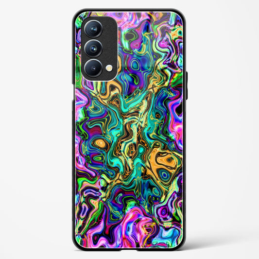 rainbow flames pattern - Oppo F19 Glass Gripper Case