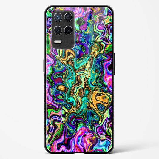 rainbow flames pattern - Realme 8 5G Glass Gripper Case