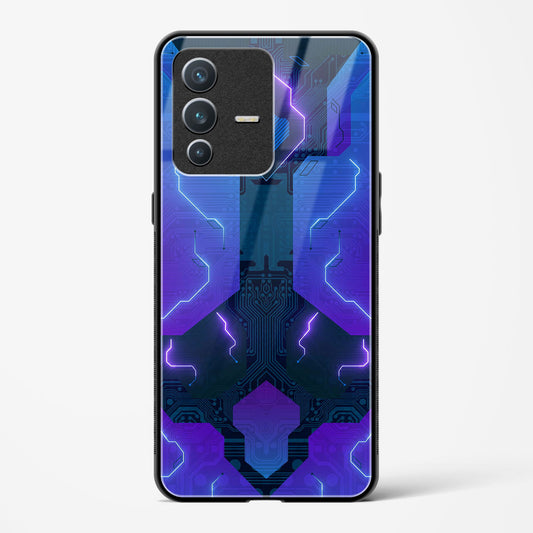 Electric Blueburst - Vivo V23 Pro Glass Gripper Case