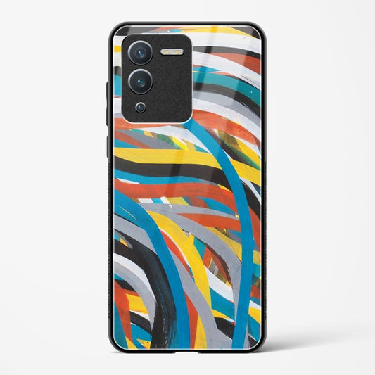 colorful stroke pattern - Vivo V25 Pro Glass Gripper Case